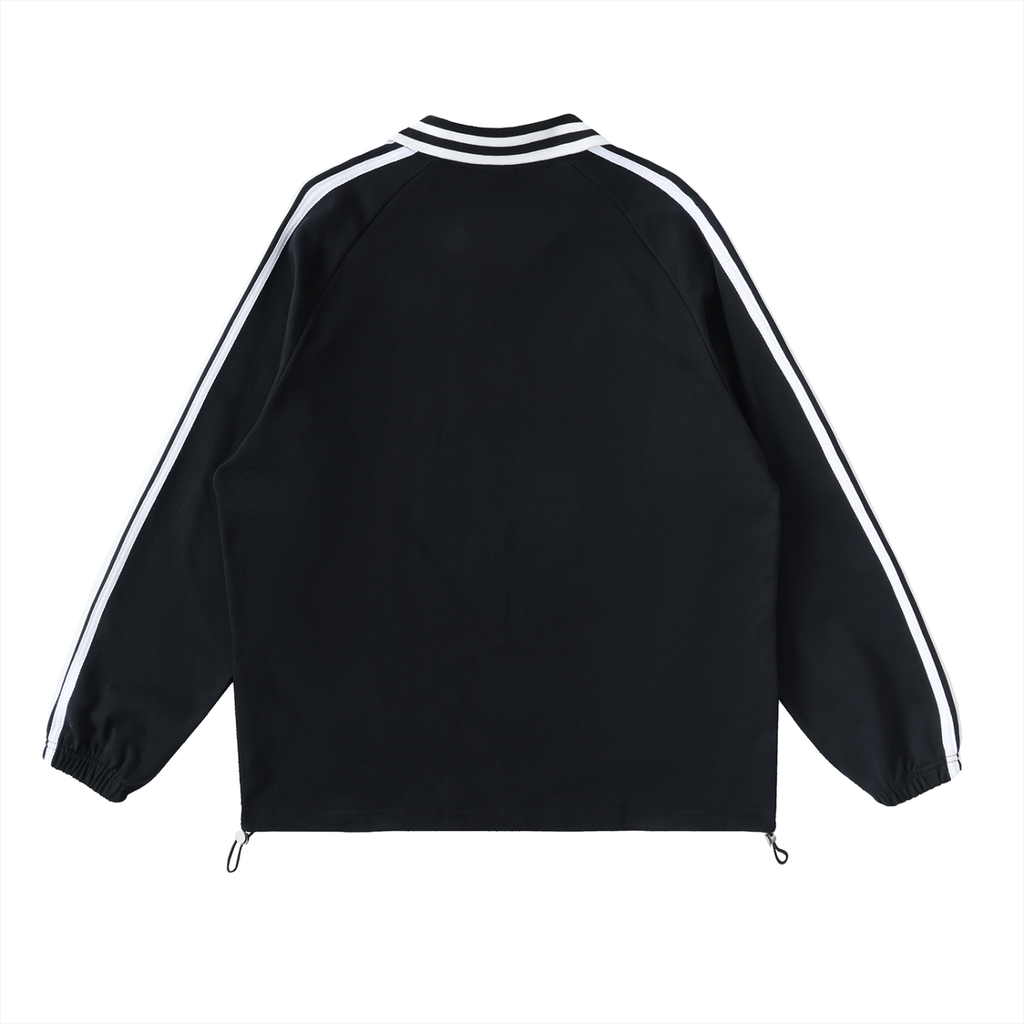 UNO Striped Lapel Collar Sweatshirt