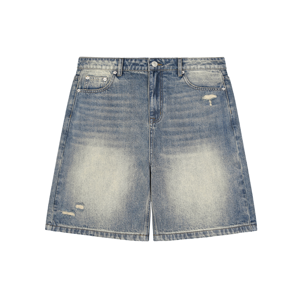 UNO Faded Distressed Baggy Denim Shorts