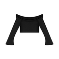 UNO Off-the-Shoulder Bell Sleeve Crop