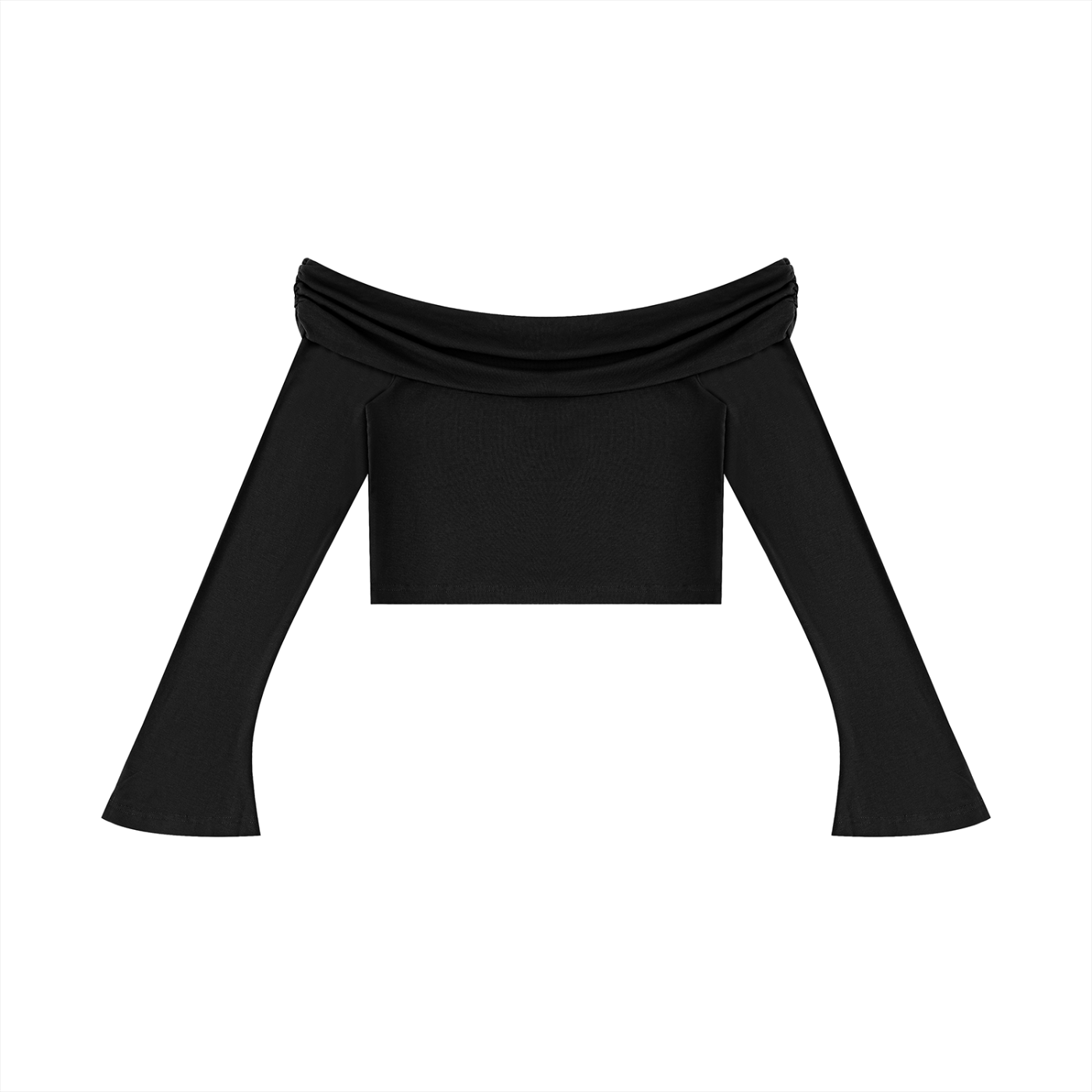 UNO Off-the-Shoulder Bell Sleeve Crop