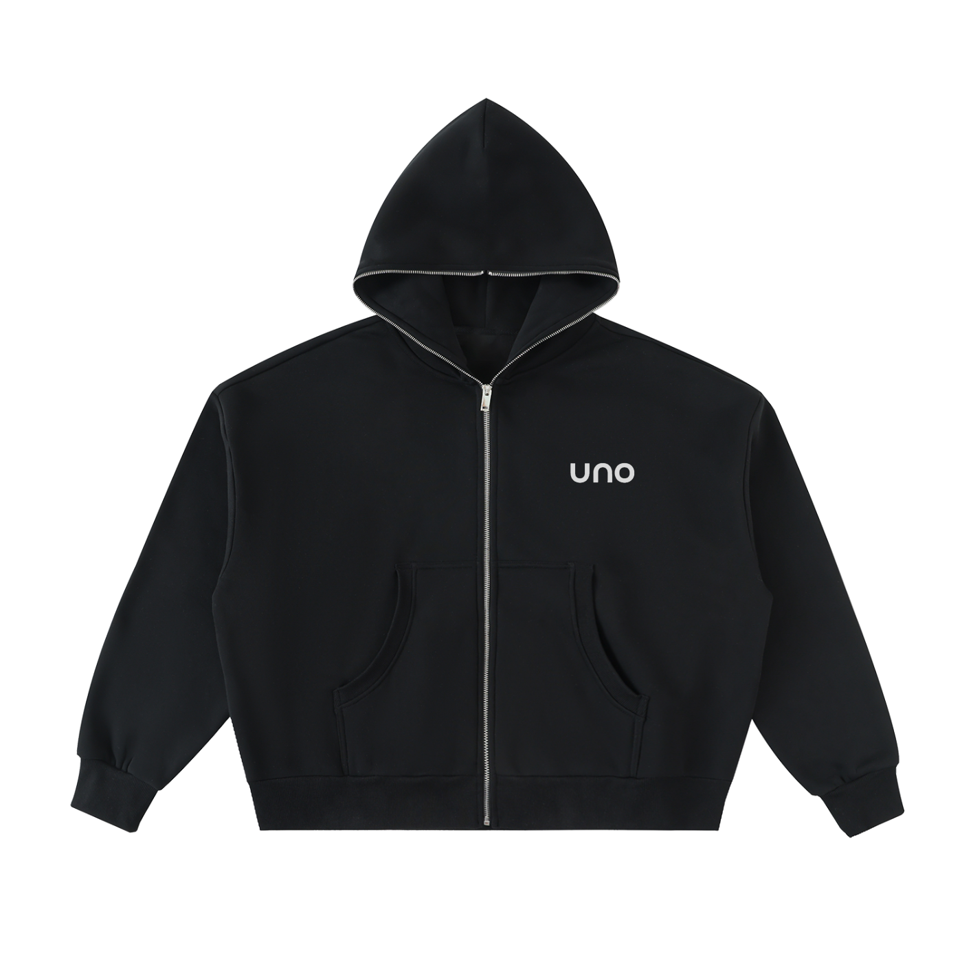 UNO Fleeced Full-Zip Boxy Hoodie