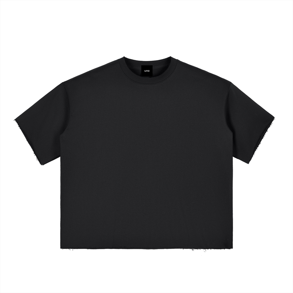 UNO Boxy Half-Sleeve Raw-Edge Tee