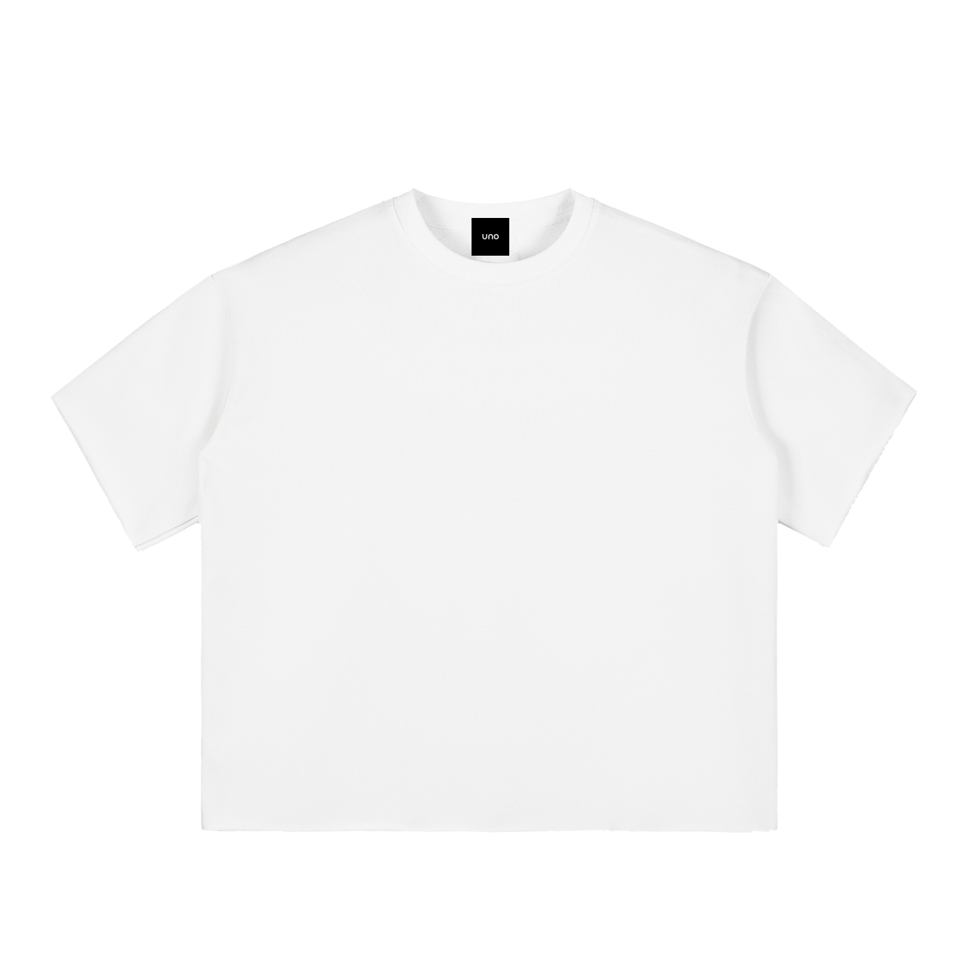 UNO Boxy Half-Sleeve Raw-Edge Tee