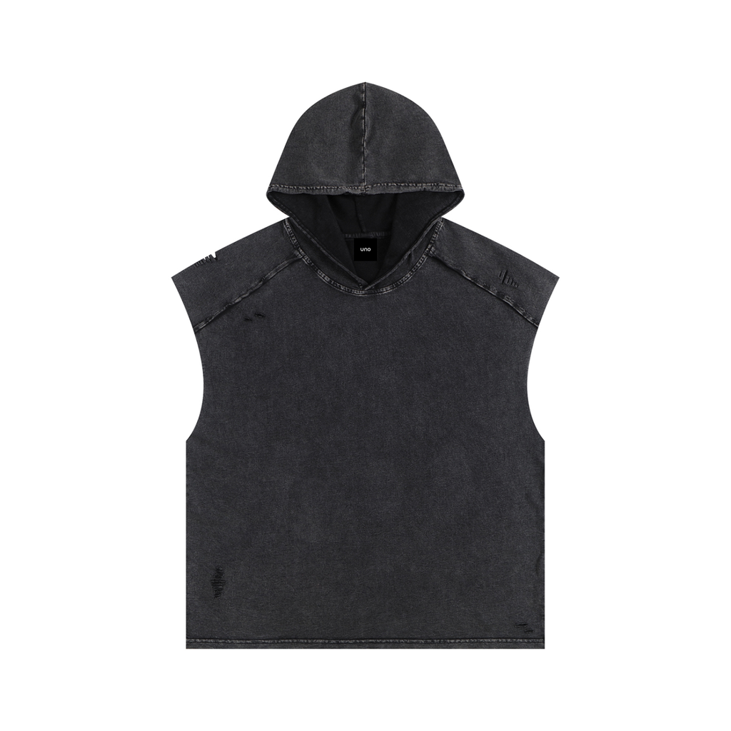 UNO Snow Washed Boxy Hooded Tank Top