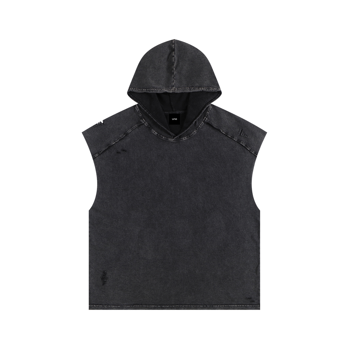 UNO Snow Washed Boxy Hooded Tank Top
