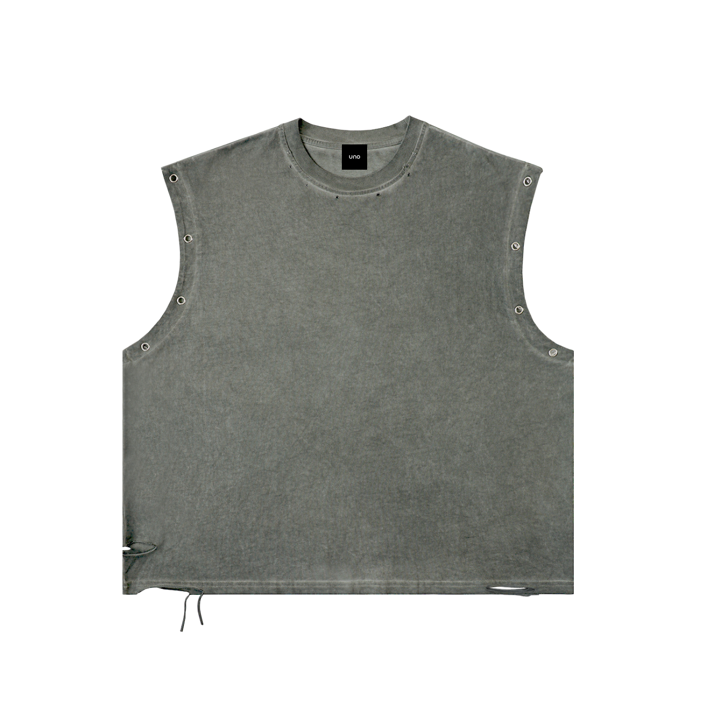 UNO Distressed Grommet Eyelet Tank Top