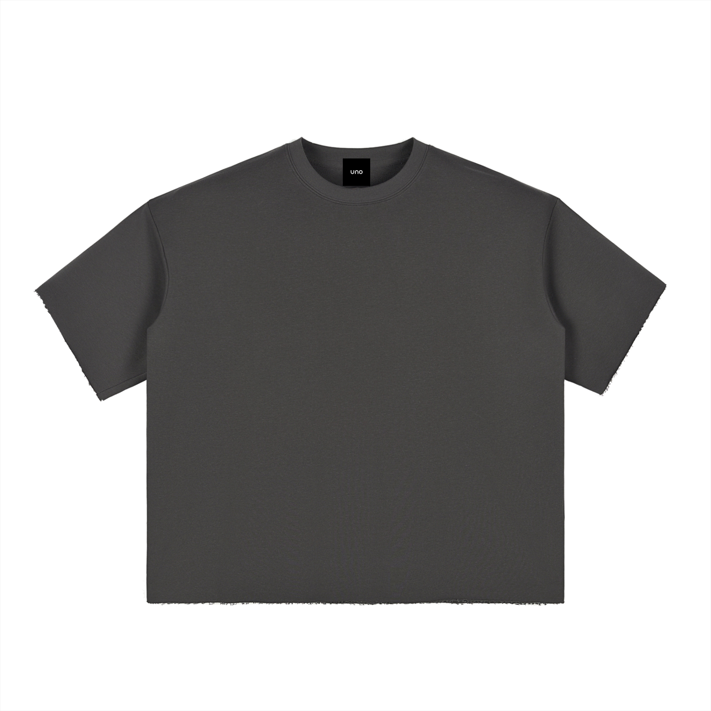 UNO Boxy Half-Sleeve Raw-Edge Tee