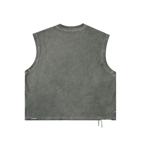UNO Distressed Grommet Eyelet Tank Top