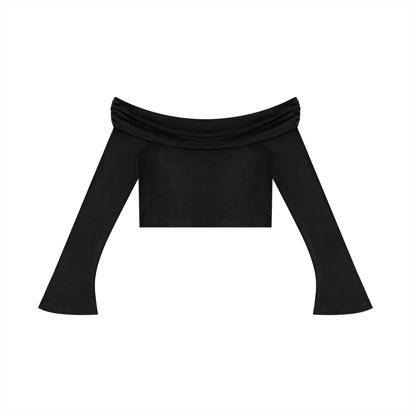 UNO Off-the-Shoulder Bell Sleeve Crop