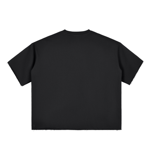 UNO Boxy Half-Sleeve Raw-Edge Tee