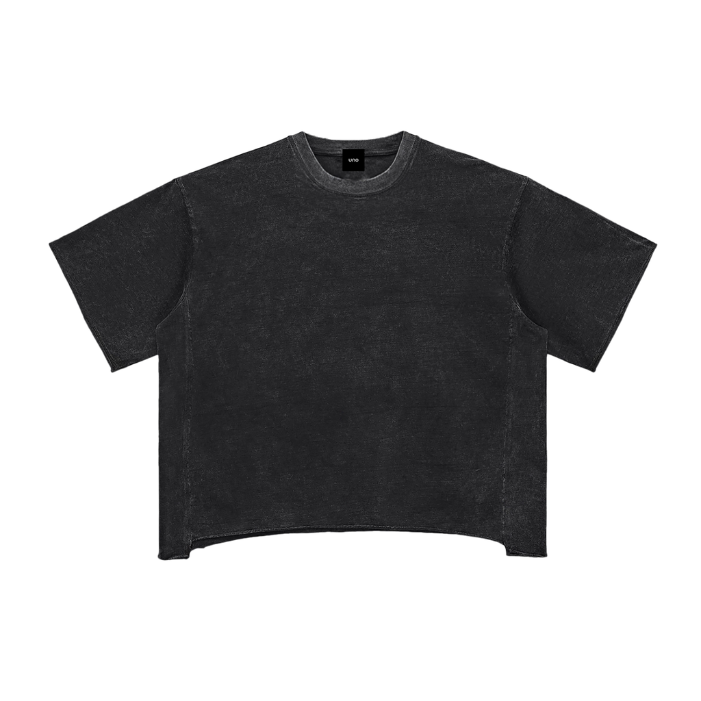 UNO Raw Edge Snow Washed Boxy Tee