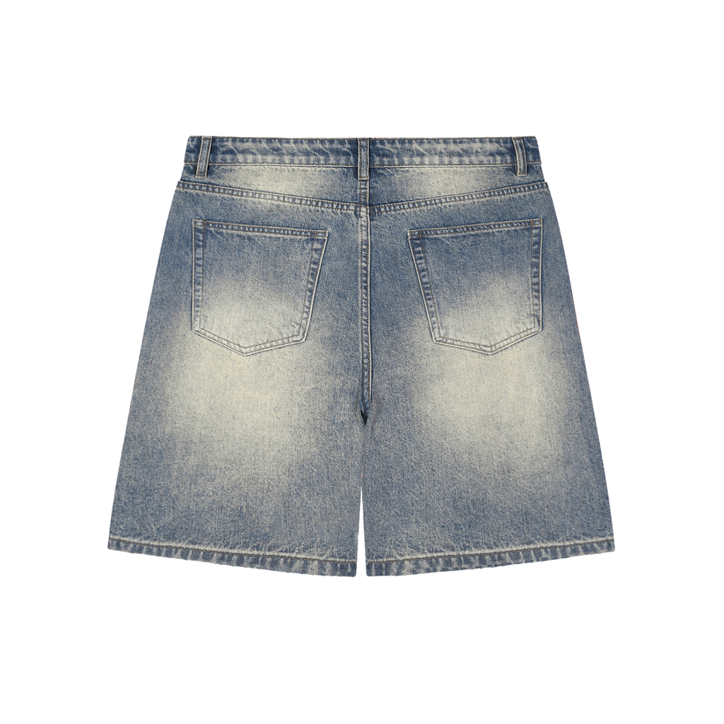 UNO Faded Distressed Baggy Denim Shorts
