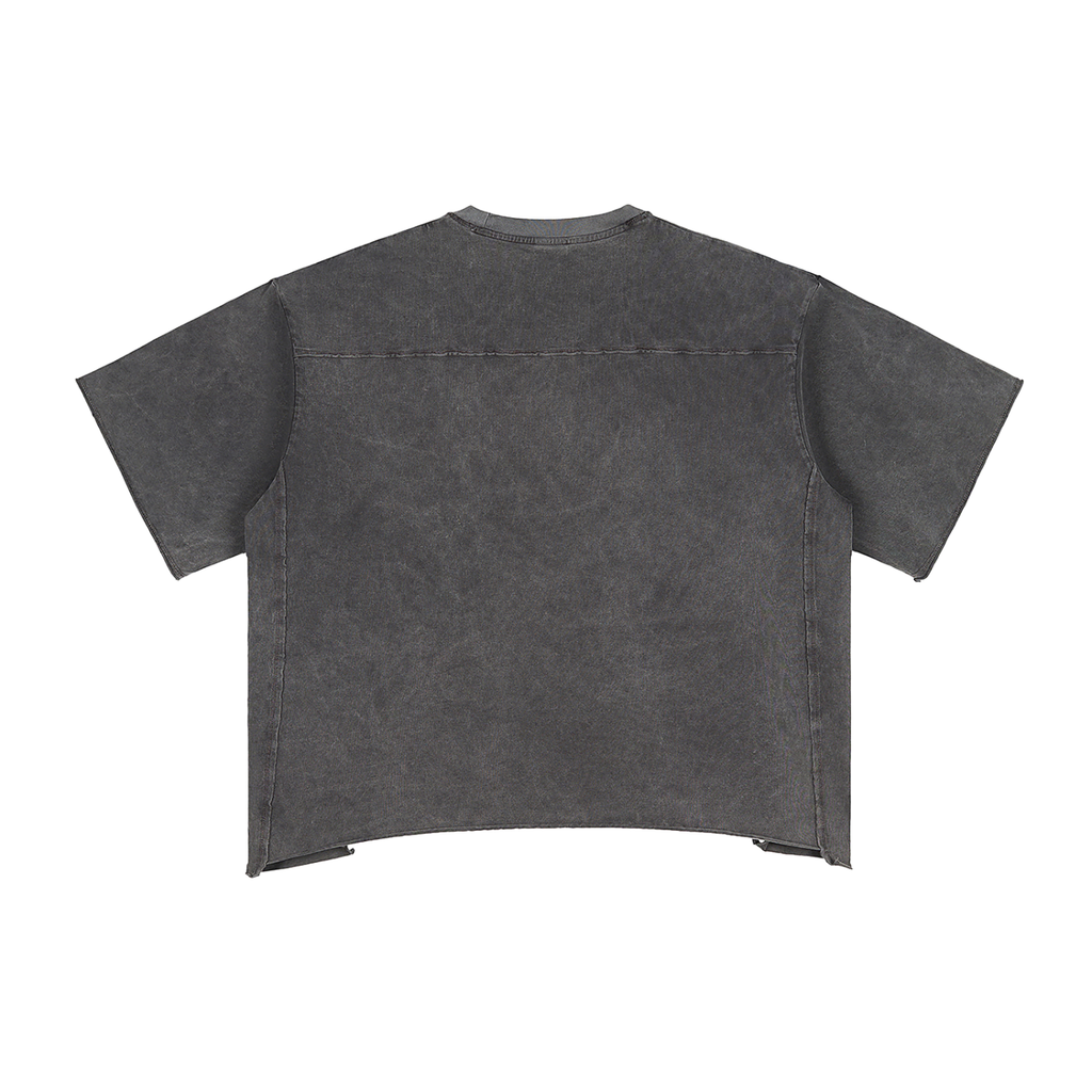 UNO Raw Edge Snow Washed Boxy Tee