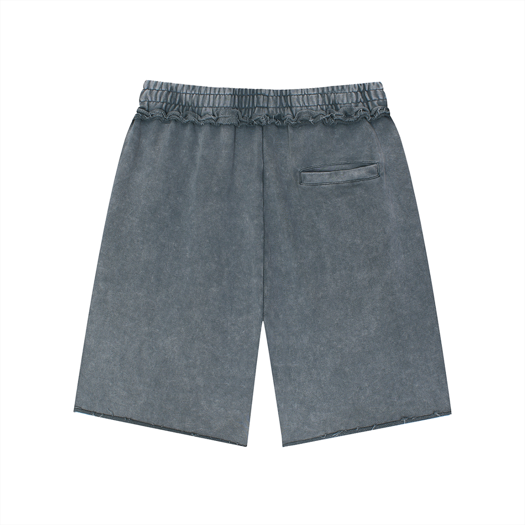 UNO Mineral Wash Raw Edge Shorts