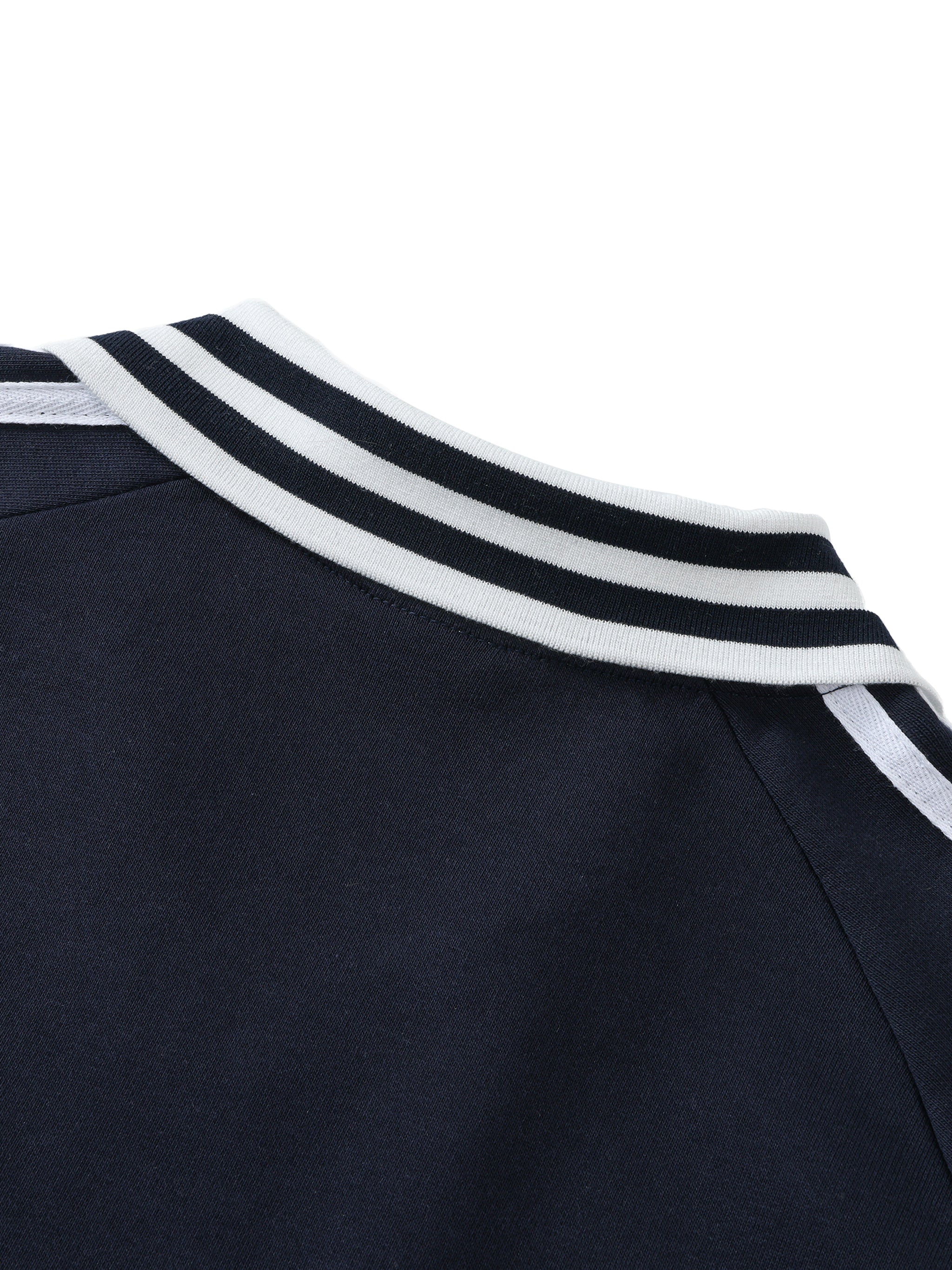 UNO Striped Lapel Collar Sweatshirt