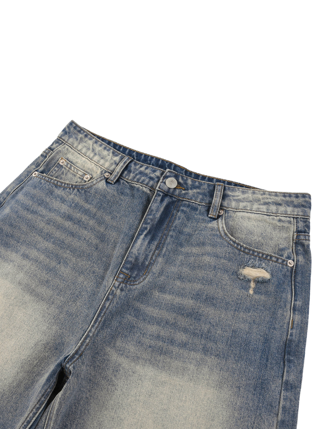 UNO Faded Distressed Baggy Denim Shorts