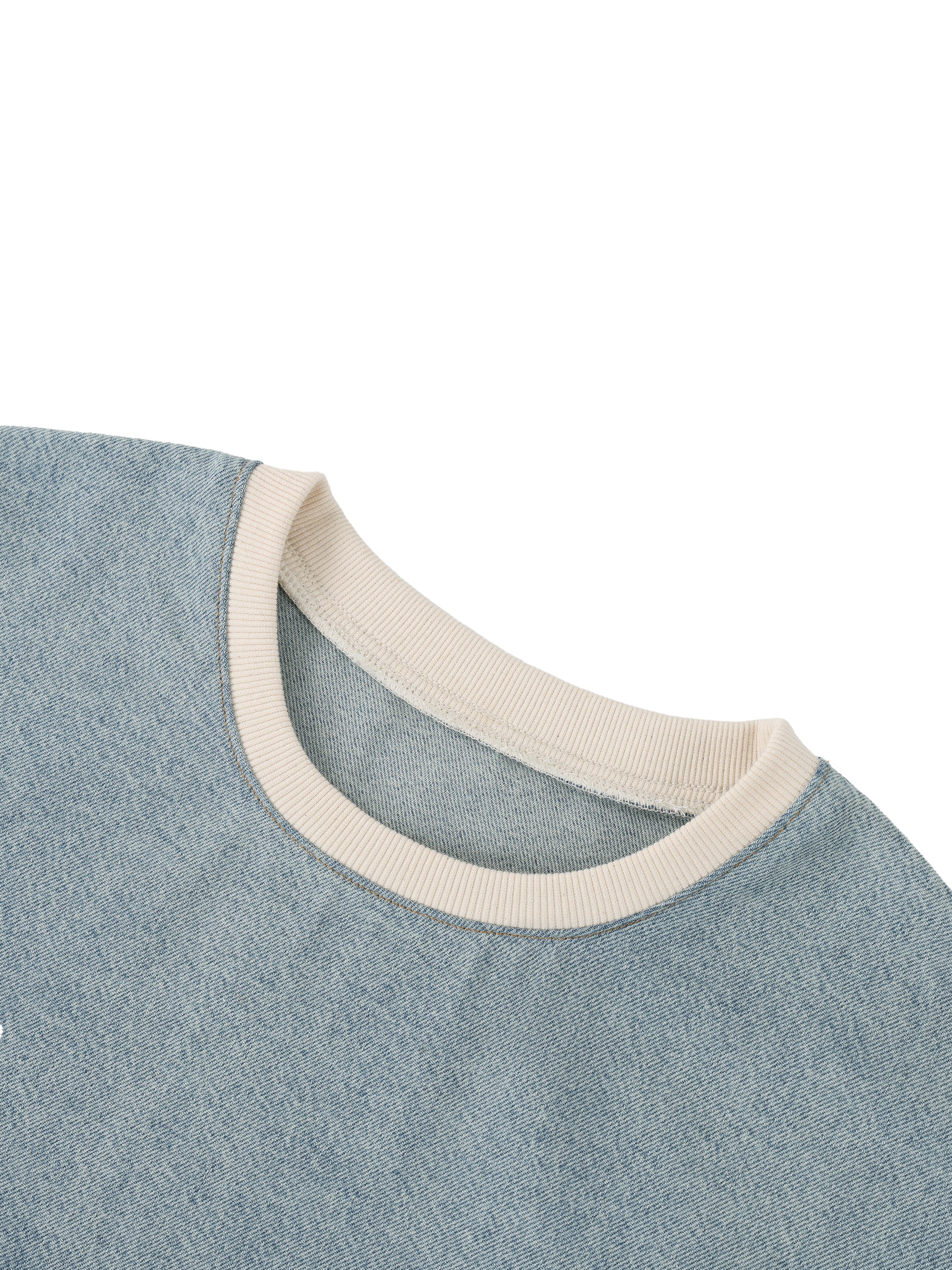 UNO Vintage Wash Boxy Raw Hem Denim Tee