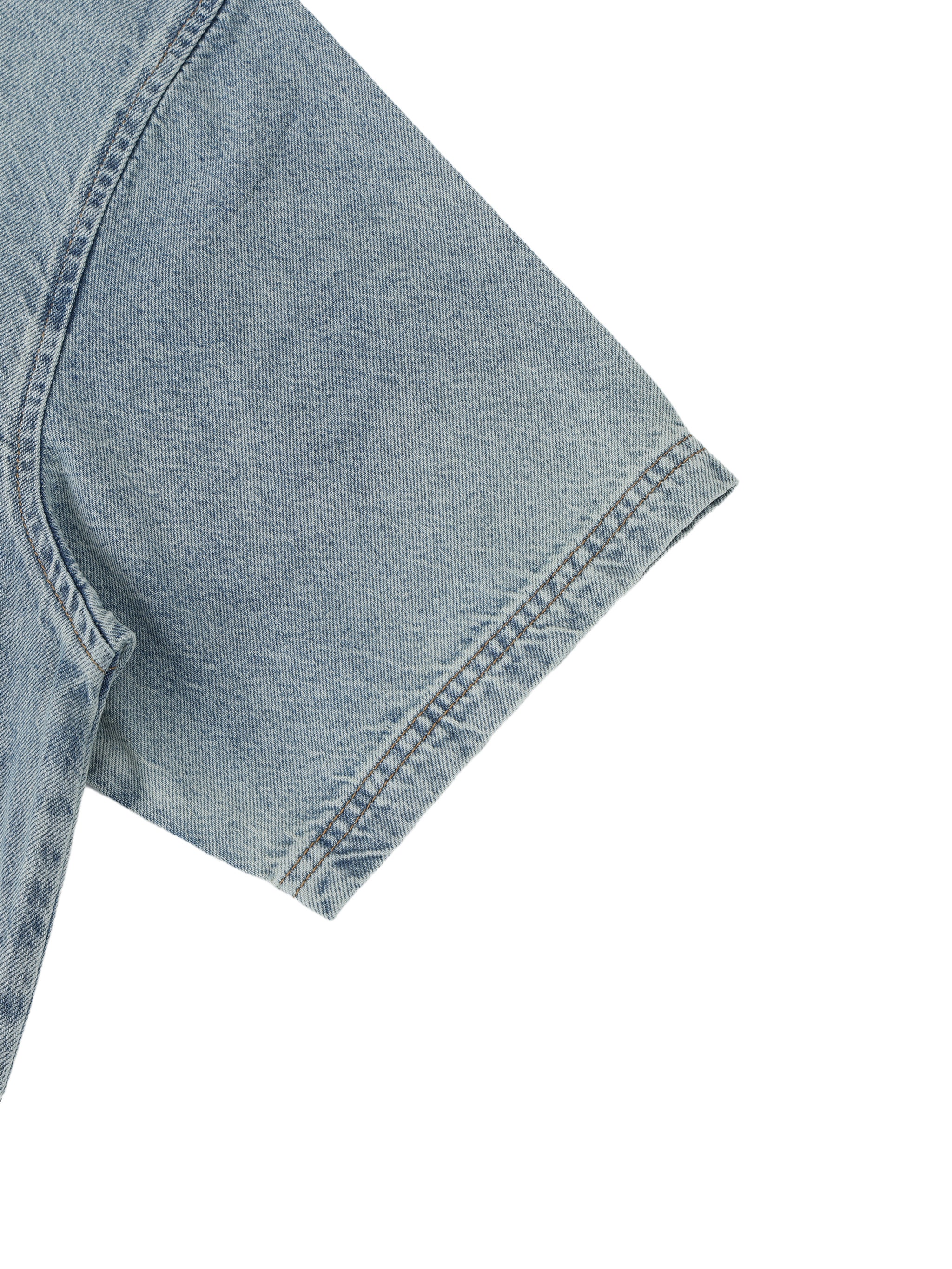 UNO Vintage Wash Boxy Raw Hem Denim Tee