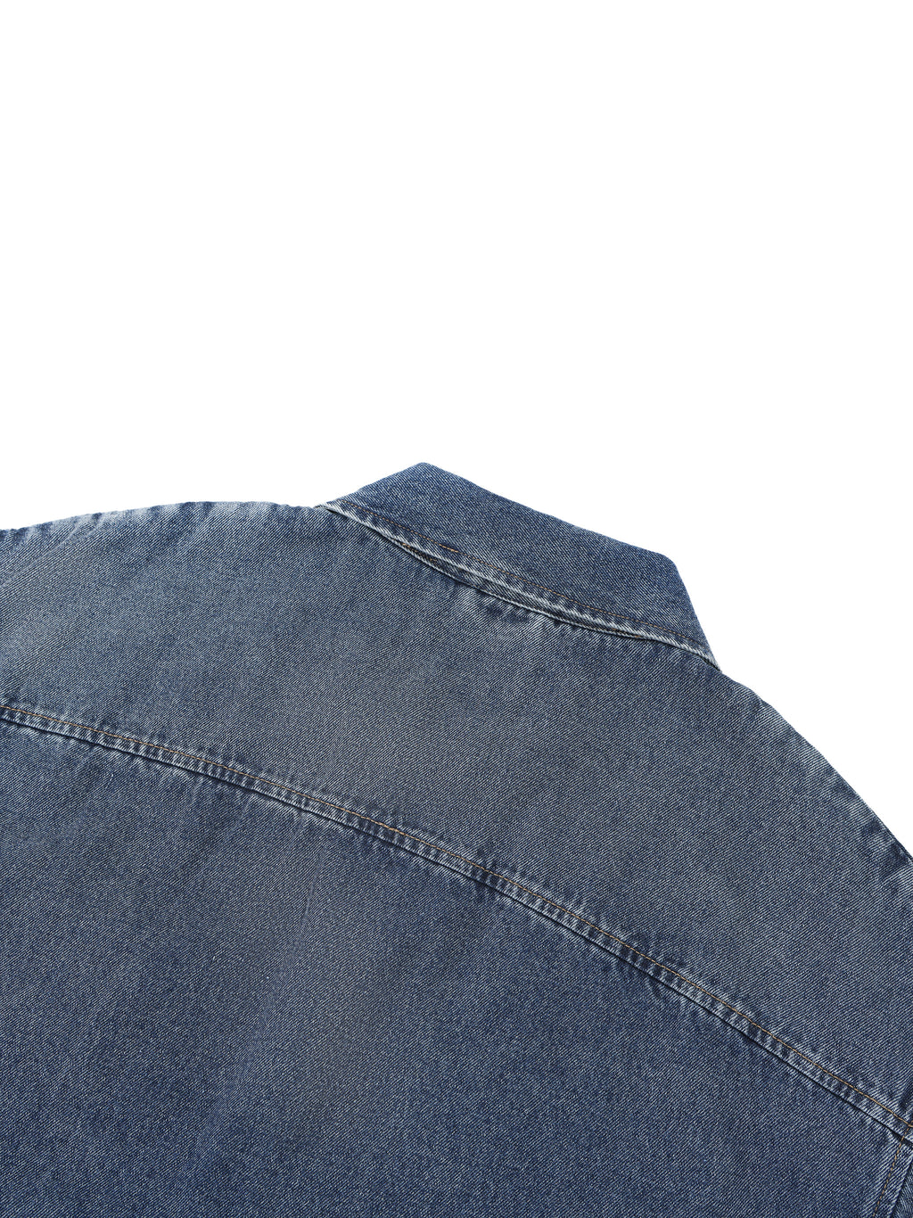 UNO Vintage Wash Boxy Quarter-Zip Denim Shirt